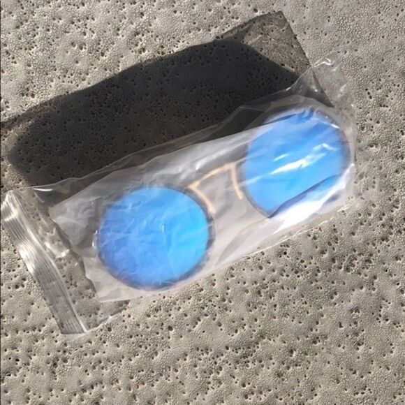 ELIBELLA Retro Blue Round Blue Sunglasses Shades - Picture 10 of 11